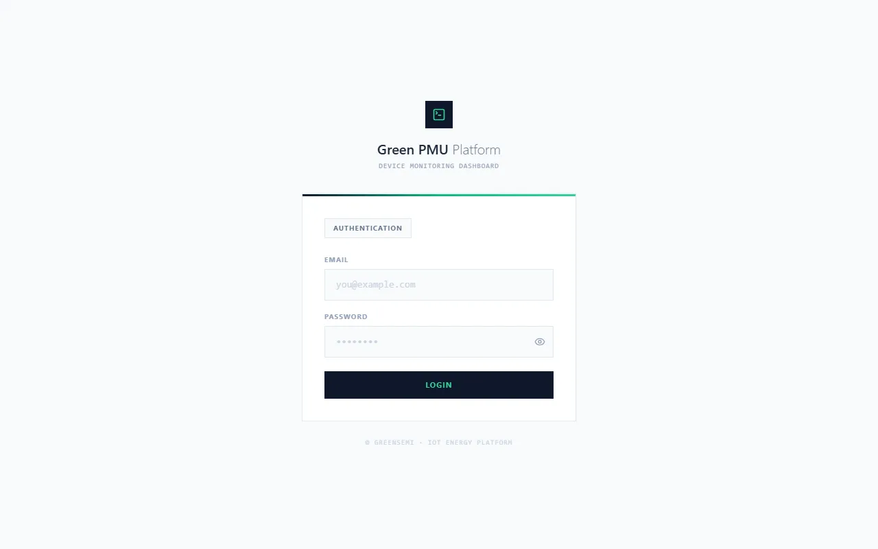 Green PMU Platform screenshot